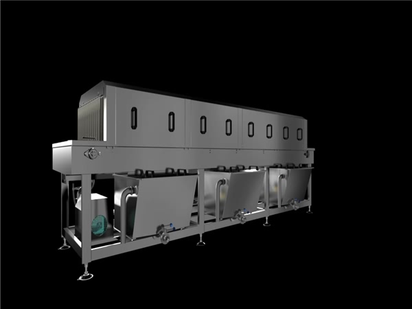 直銷大型隧道清洗洗箱機大功率效率高洗箱機，清洗烘干洗箱機