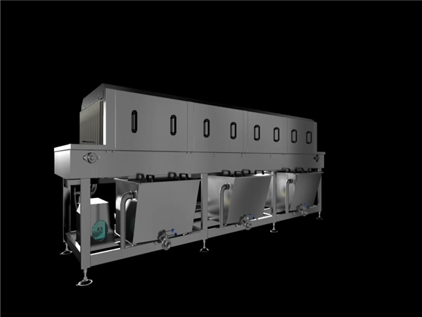 直銷大型隧道清洗洗箱機大功率效率高洗箱機，清洗烘干洗箱機