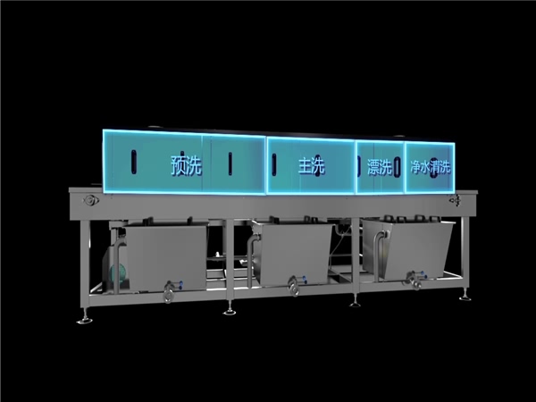 塑料膠筐清洗機，山東水果筐清洗機，熱堿水去油污洗箱機