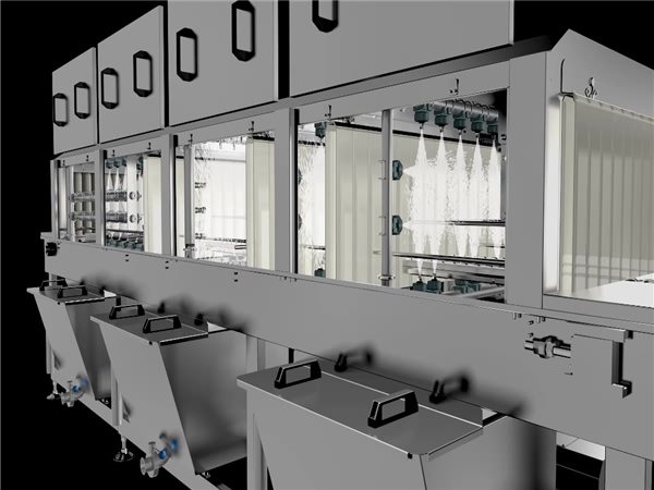 洗箱機，料筐清洗機，周轉筐清洗機，隧道式清洗機，洗筐機