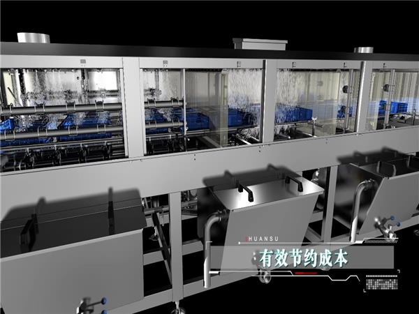 供應洗箱機，周轉箱清洗機，飯盒洗筐機，塑料盒清洗風干流水線