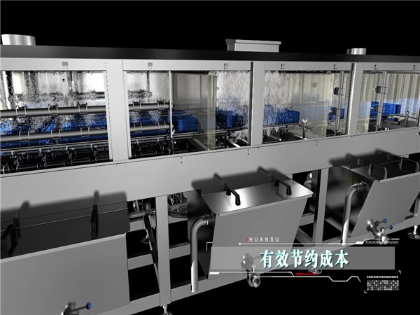 省水型周轉箱清洗機，自動托盤清洗機