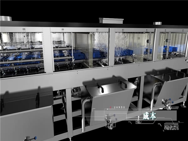 洗箱機(jī)，洗筐機(jī)，食品筐洗箱機(jī)，周轉(zhuǎn)箱清洗機(jī)，大型效率高洗箱機(jī)
