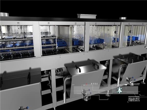 洗箱機(jī)，洗筐機(jī)，食品筐洗箱機(jī)，周轉(zhuǎn)箱清洗機(jī)，大型效率高洗箱機(jī)